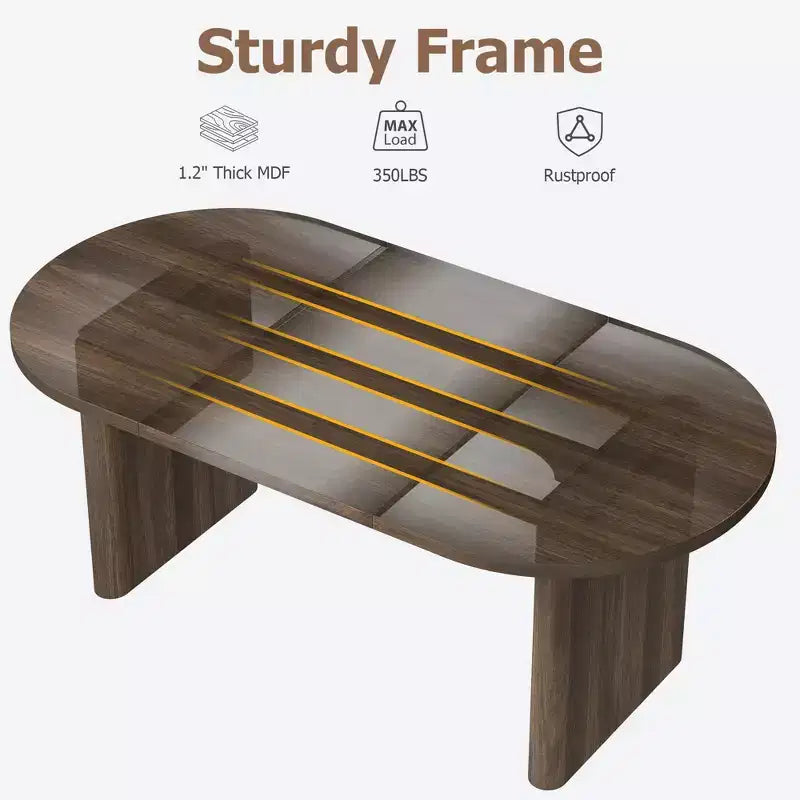Table à manger ovale de 70,8 pouces pour 6-8 personnes, grande table de cuisine avec base en bois épaisse et robuste, table de salle à manger de style ferme pour la cuisine