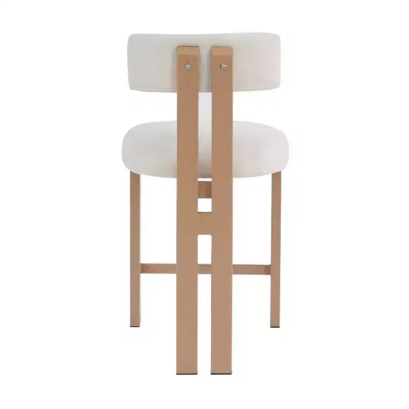 Tabourets de comptoir rembourrés avec dossier bas, finition bois clair, de style moderne, 26,5 po (ensemble de 2)