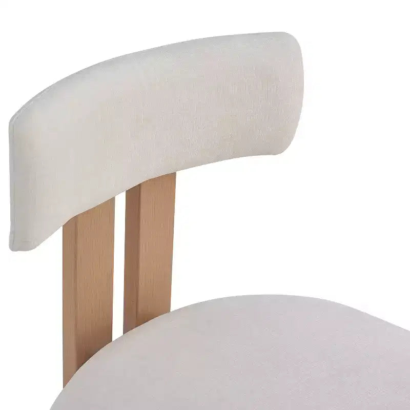 Tabourets de comptoir rembourrés avec dossier bas, finition bois clair, de style moderne, 26,5 po (ensemble de 2)