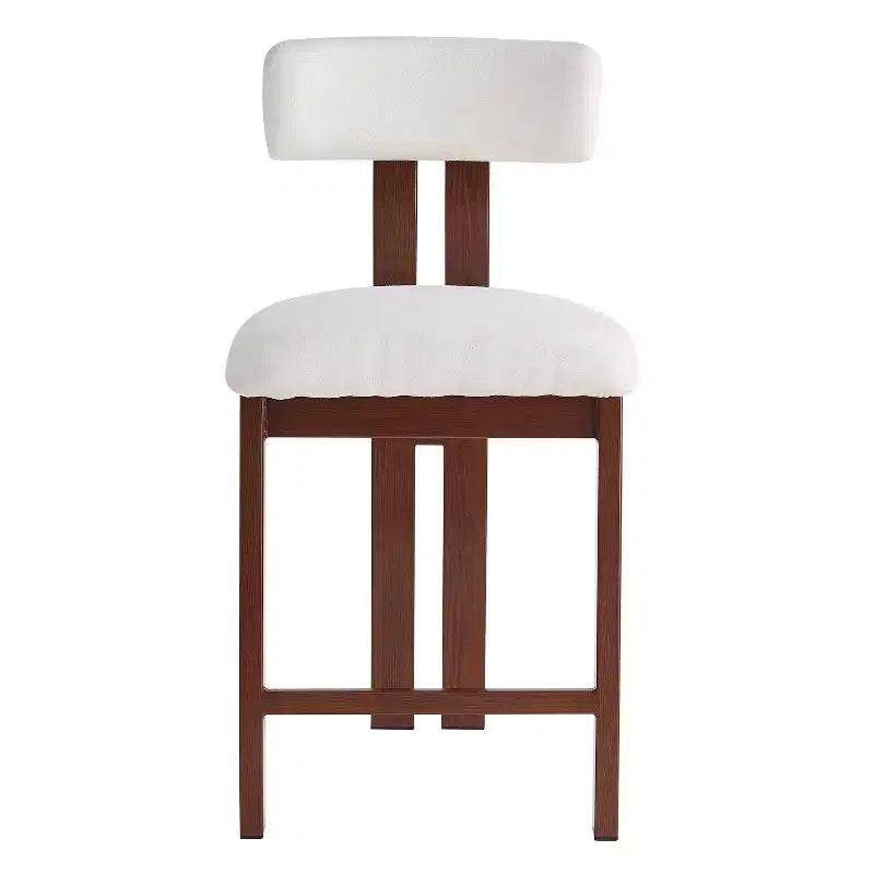 Tabourets de comptoir rembourrés avec dossier bas, finition bois clair, de style moderne, 26,5 po (ensemble de 2)