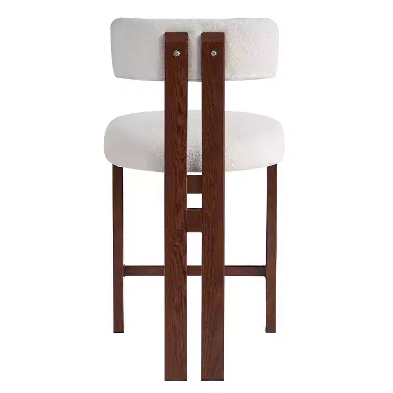 Tabourets de comptoir rembourrés avec dossier bas, finition bois clair, de style moderne, 26,5 po (ensemble de 2)