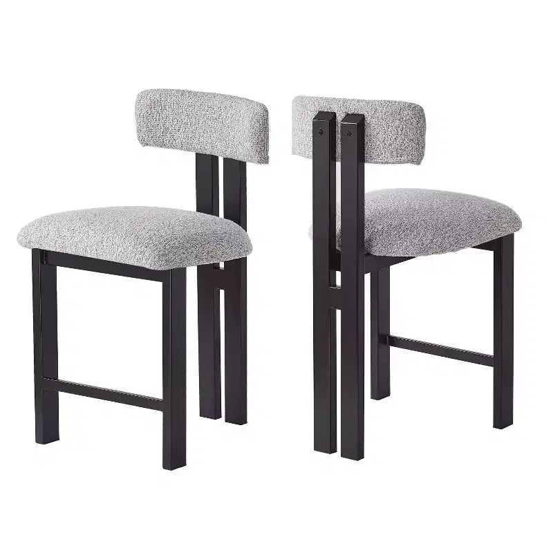 Tabourets de comptoir rembourrés avec dossier bas, finition bois clair, de style moderne, 26,5 po (ensemble de 2)