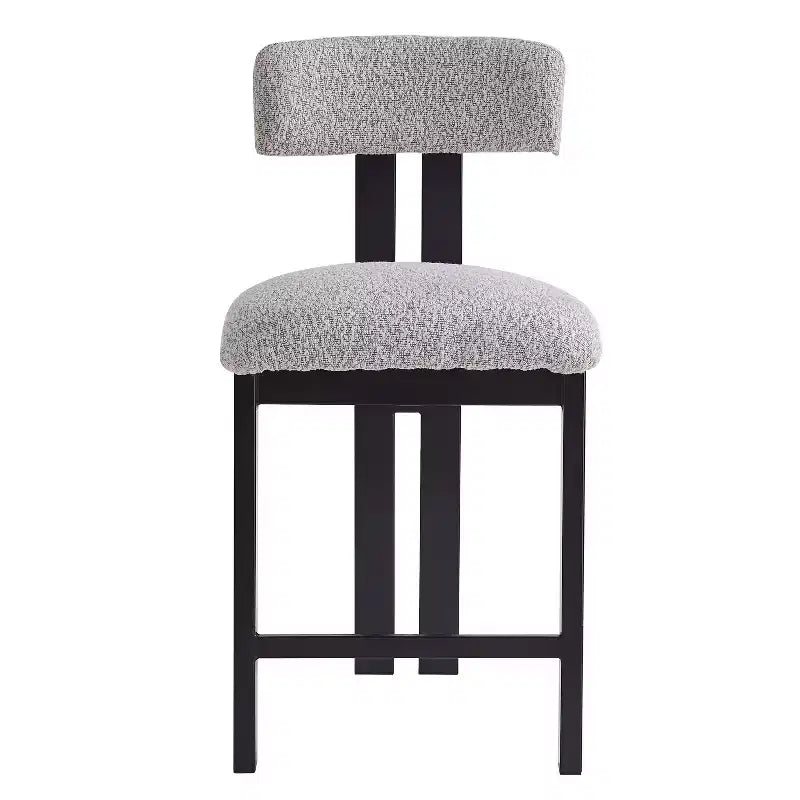 Tabourets de comptoir rembourrés avec dossier bas, finition bois clair, de style moderne, 26,5 po (ensemble de 2)