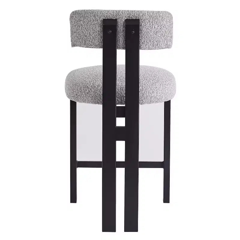 Tabourets de comptoir rembourrés avec dossier bas, finition bois clair, de style moderne, 26,5 po (ensemble de 2)