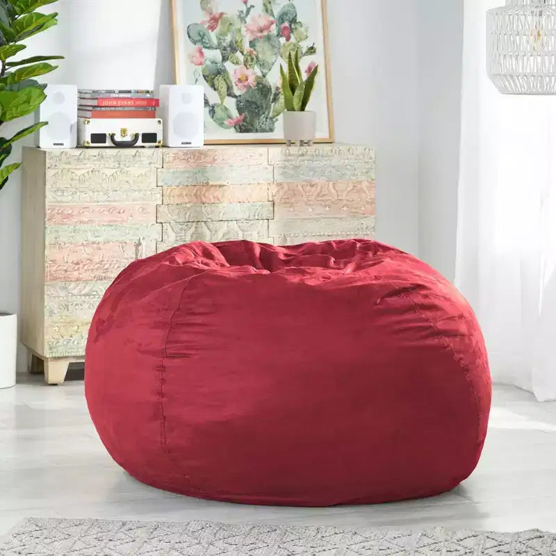 Fauteuil poire de 1,5 m de haut en mousse déchiquetée haute densité, chaise de sol confortable avec housse en microsuède amovible pour la lecture, la chambre à coucher