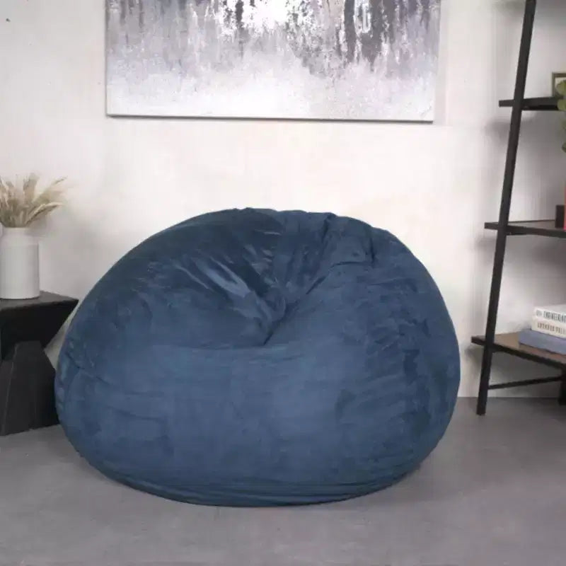 Fauteuil poire de 1,5 m de haut en mousse déchiquetée haute densité, chaise de sol confortable avec housse en microsuède amovible pour la lecture, la chambre à coucher