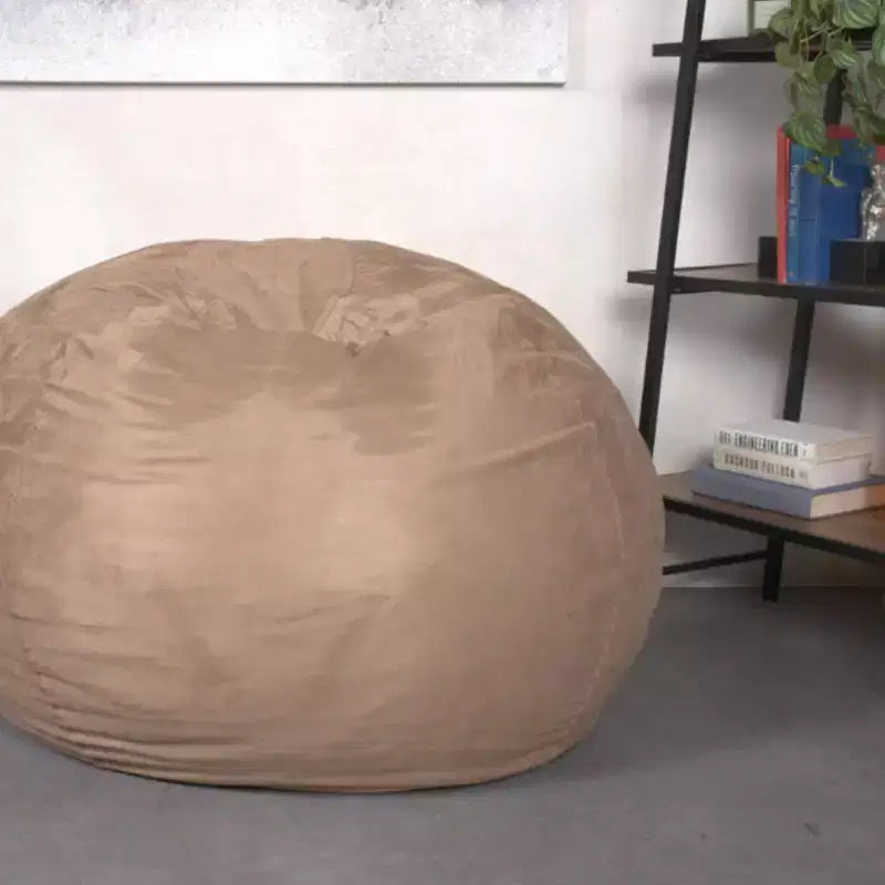 Fauteuil poire de 1,5 m de haut en mousse déchiquetée haute densité, chaise de sol confortable avec housse en microsuède amovible pour la lecture, la chambre à coucher