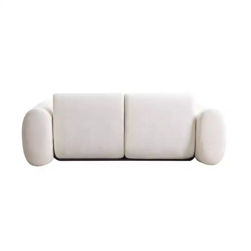 Canapé 3 places moderne en bouclé avec accoudoirs arrondis