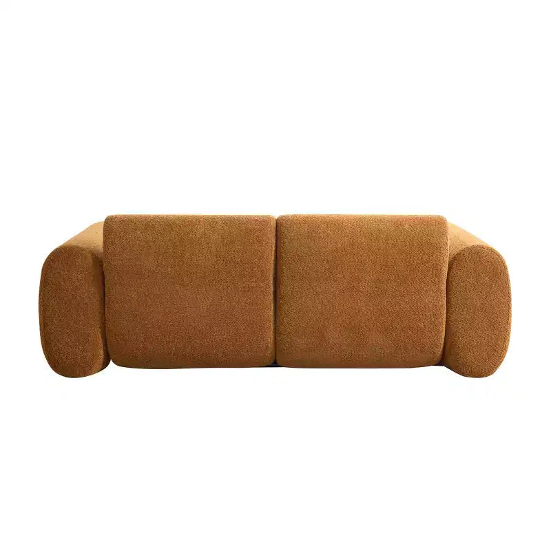 Canapé 3 places moderne en bouclé avec accoudoirs arrondis
