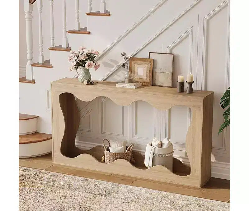 Console de ferme de 160 cm avec entrée, table de canapé derrière le canapé, console étroite, meuble de couloir pour salon