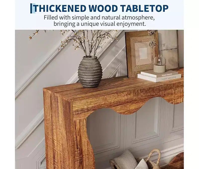 Console de ferme de 160 cm avec entrée, table de canapé derrière le canapé, console étroite, meuble de couloir pour salon