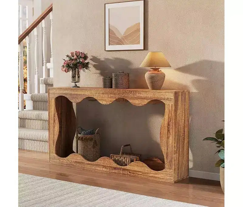 Console de ferme de 160 cm avec entrée, table de canapé derrière le canapé, console étroite, meuble de couloir pour salon
