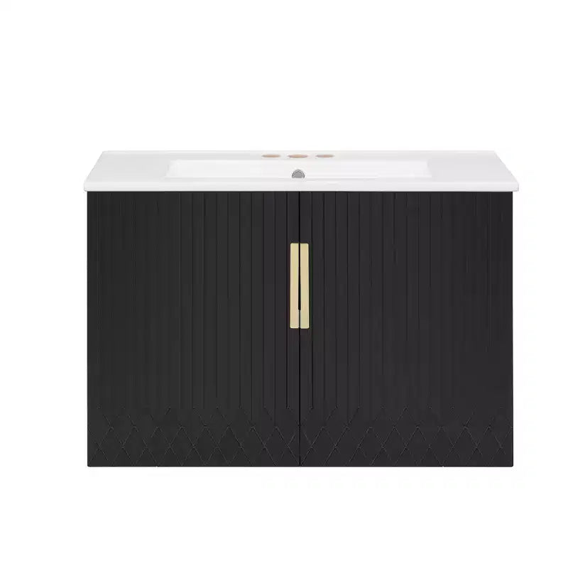 Meuble-lavabo de salle de bain mural 30 pouces avec rangement, meuble de salle de bain en bois avec portes à fermeture douce