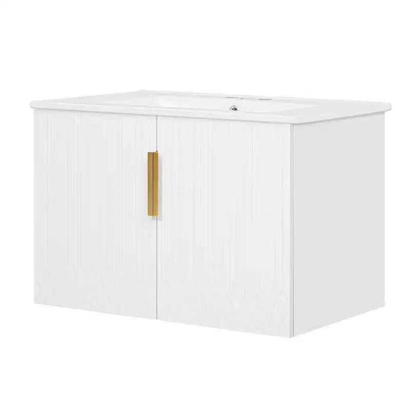 Meuble-lavabo de salle de bain mural 30 pouces avec rangement, meuble de salle de bain en bois avec portes à fermeture douce