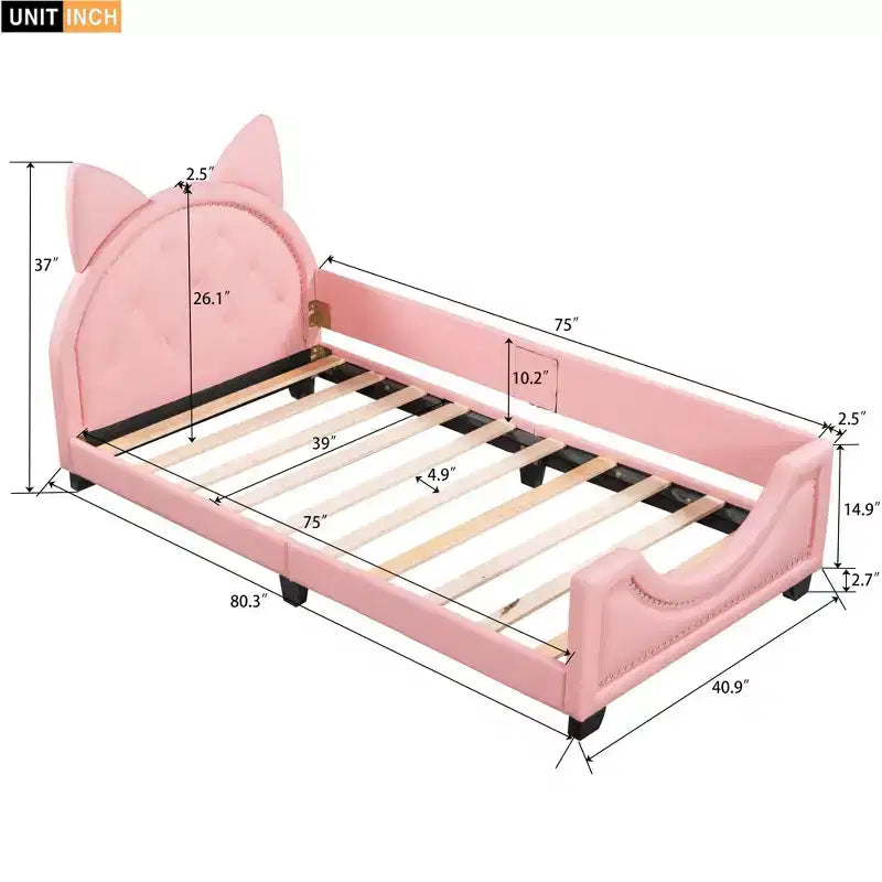 Cadre de lit plateforme moderne et élégant avec tête de lit, lit de repos rembourré pour chambre à coucher, chambre d'enfant