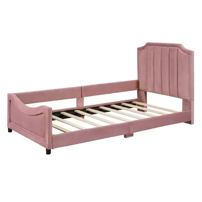 Cadre de lit plateforme moderne et élégant avec tête de lit, lit de repos rembourré pour chambre à coucher, chambre d'enfant