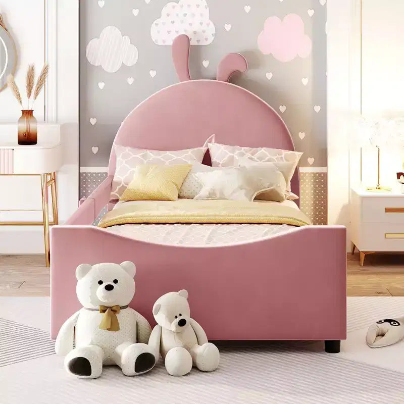 Cadre de lit plateforme moderne et élégant avec tête de lit, lit de repos rembourré pour chambre à coucher, chambre d'enfant