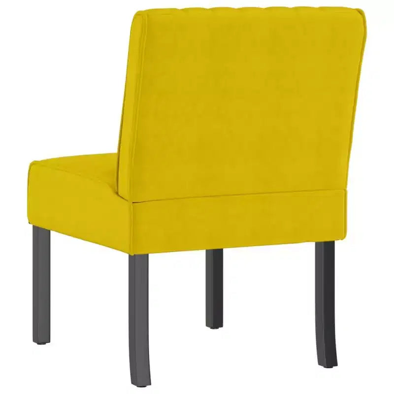 Chaise basse velours jaune