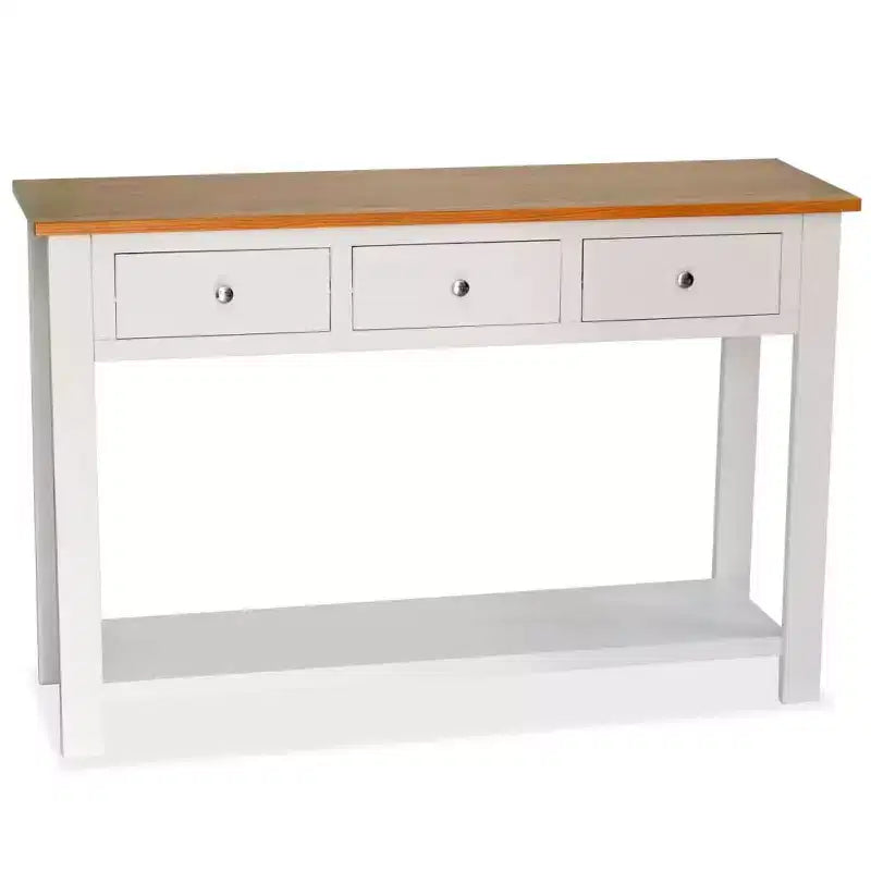 vidaXL Console Table White and Brown - 46.5 x 13.8 x 30.3