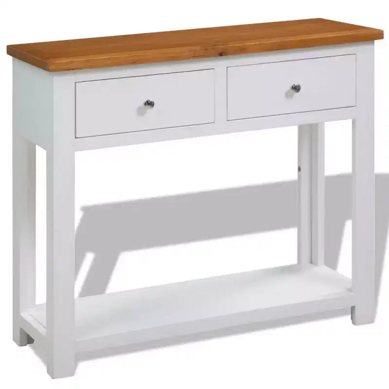 Console Table Blanc et Marron - 46,5 x 13,8 x 30,3