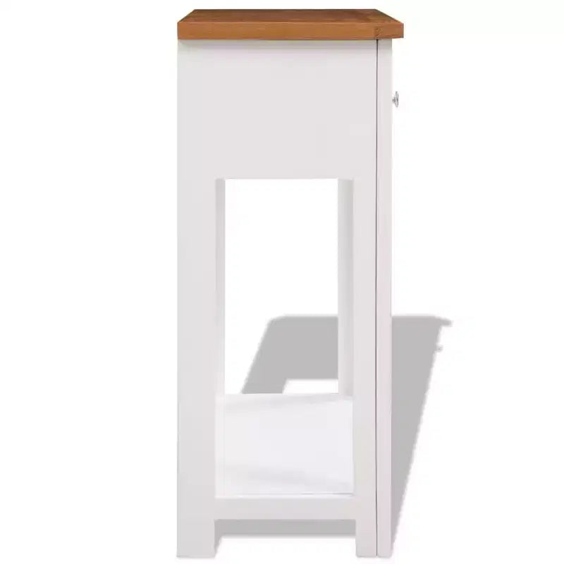 Console Table Blanc et Marron - 46,5 x 13,8 x 30,3