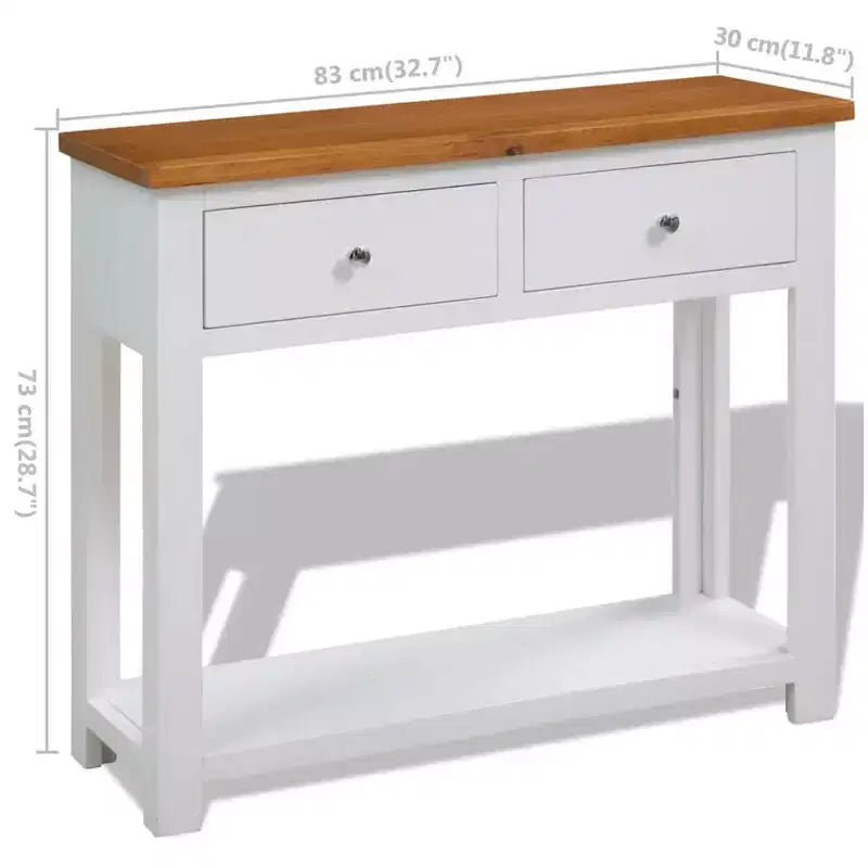 Console Table Blanc et Marron - 46,5 x 13,8 x 30,3