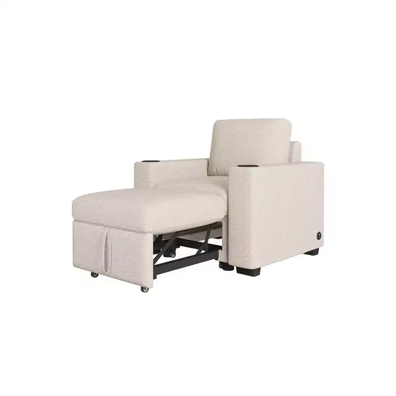 Canapé-lit convertible, canapé 2 places avec porte-gobelets et ports USB