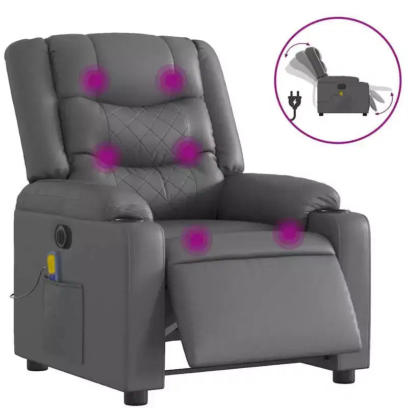 vidaXL Electric Massage Recliner Chair Faux Leather
