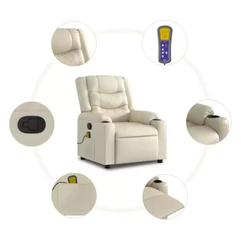 Fauteuil inclinable de massage électrique en similicuir