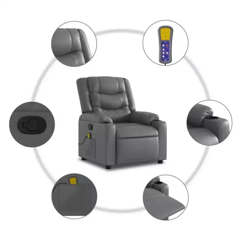 Fauteuil inclinable de massage électrique en similicuir