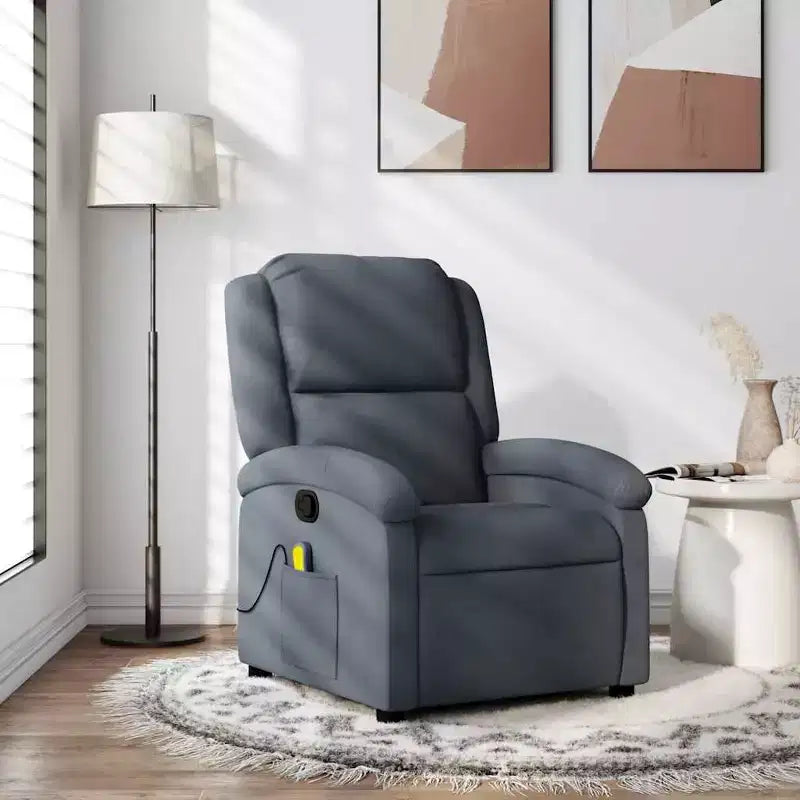 Fauteuil inclinable de massage avec oreilles, réglable, en velours
