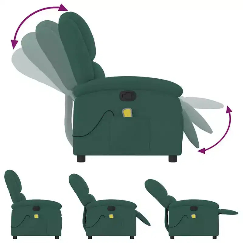 Fauteuil inclinable de massage avec oreilles, réglable, en velours