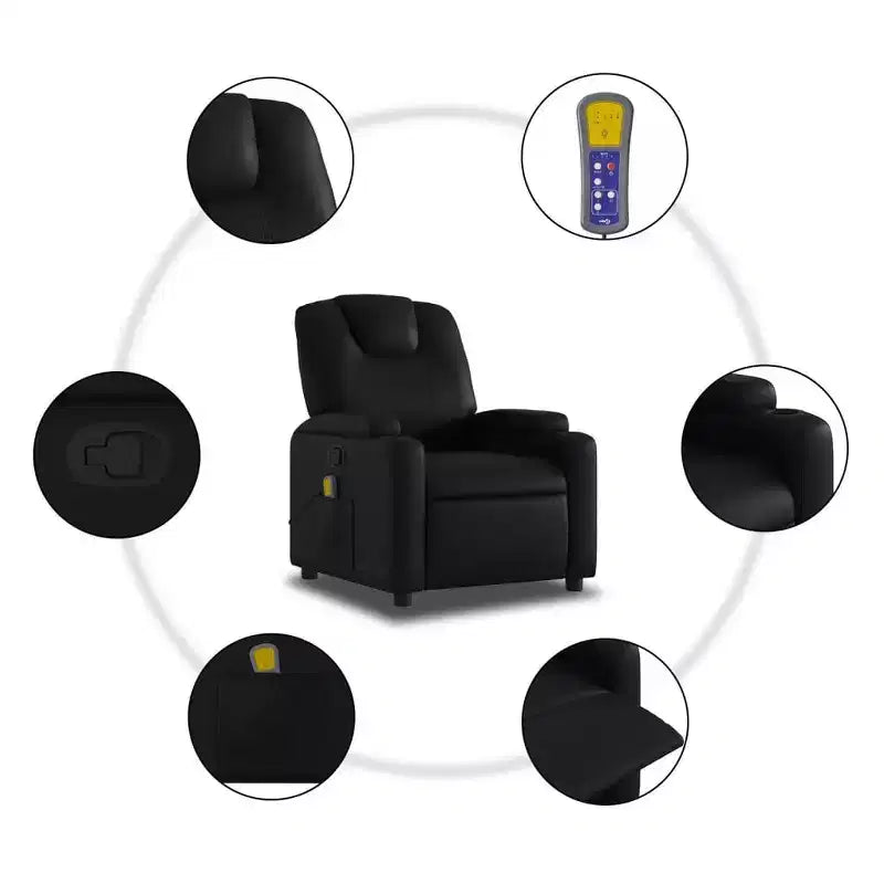 Fauteuil inclinable de massage avec oreilles, réglable, en velours