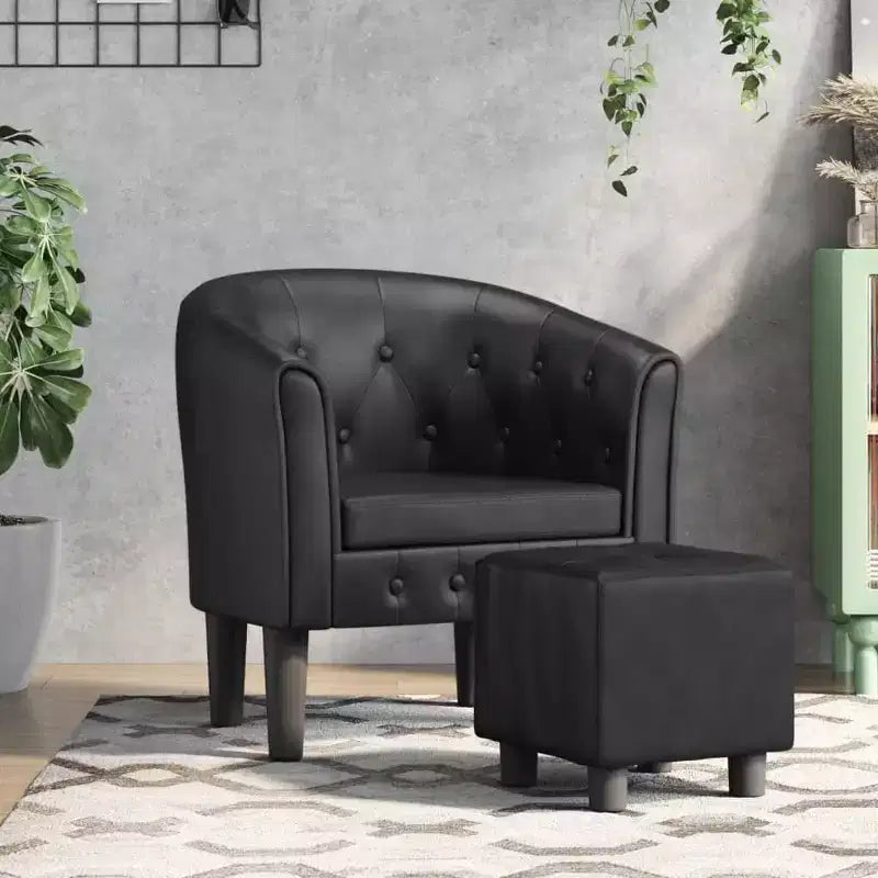 Fauteuil crapaud d'appoint pour salon en similicuir