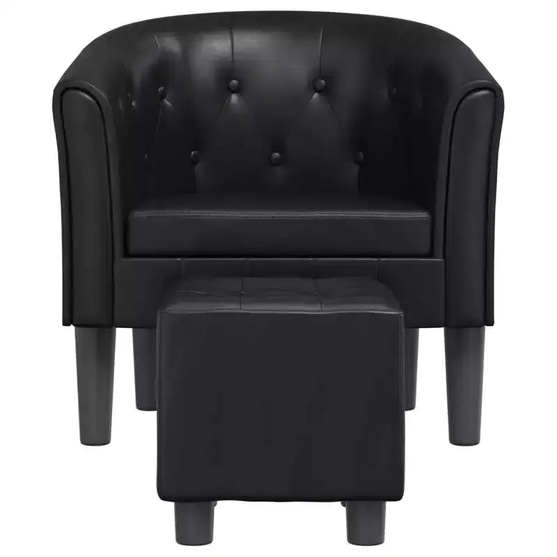 Fauteuil crapaud d'appoint pour salon en similicuir