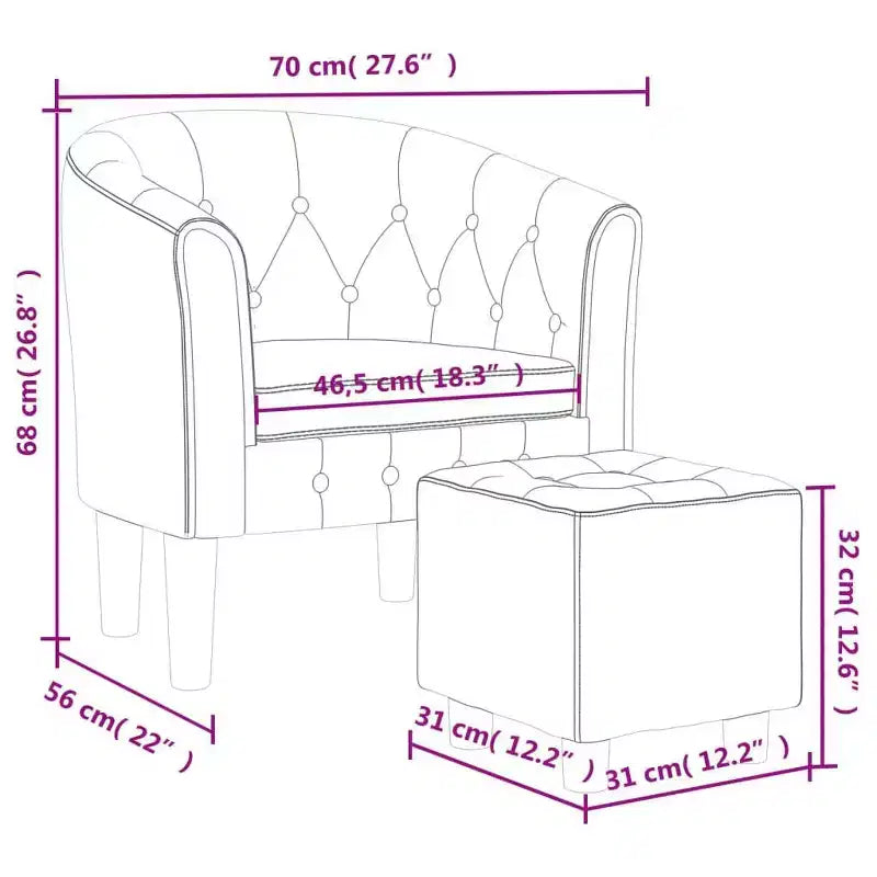 Fauteuil crapaud d'appoint pour salon en similicuir