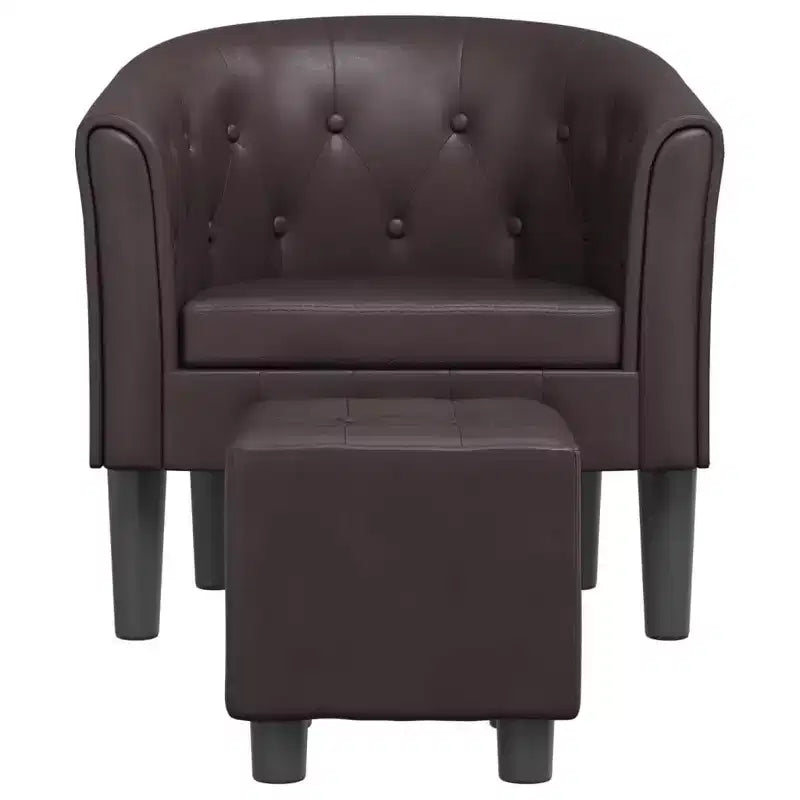 Fauteuil crapaud d'appoint pour salon en similicuir
