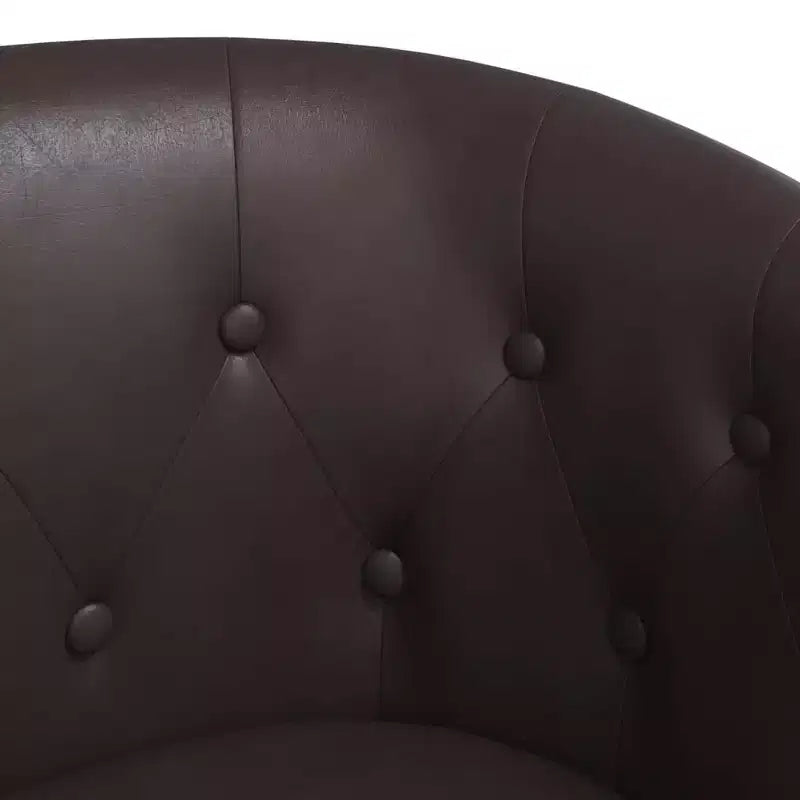 Fauteuil crapaud d'appoint pour salon en similicuir