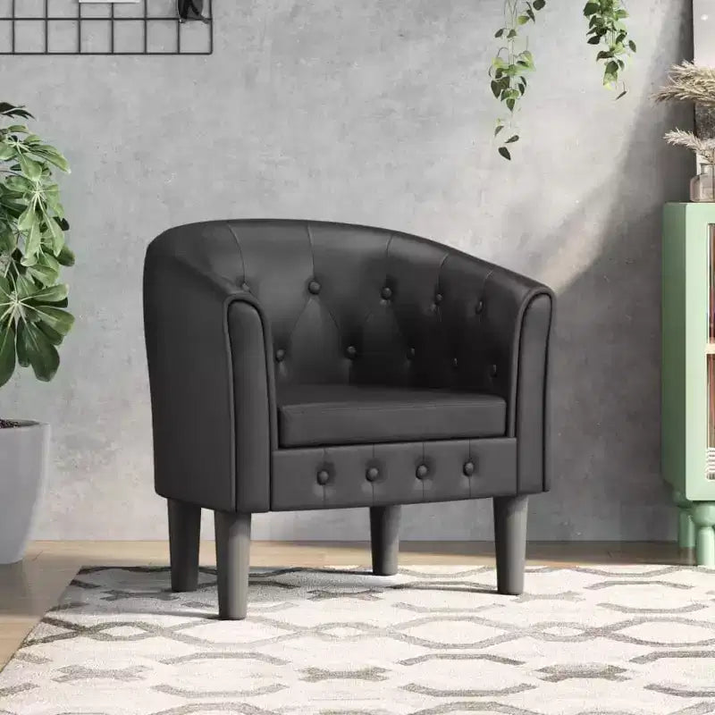 Fauteuil crapaud d'appoint pour salon en similicuir