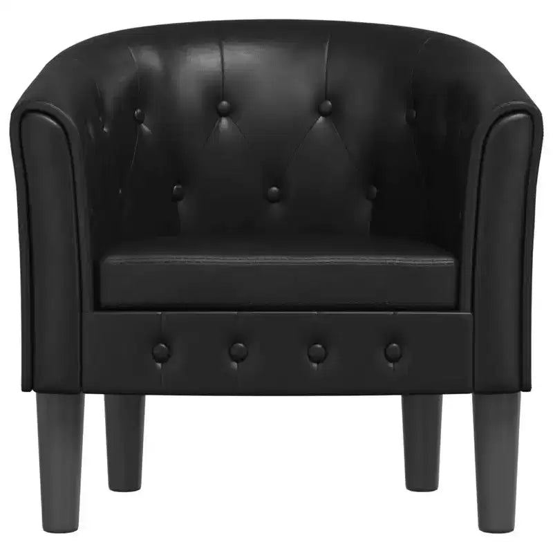 Fauteuil crapaud d'appoint pour salon en similicuir