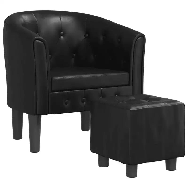 Fauteuil crapaud d'appoint pour salon en similicuir