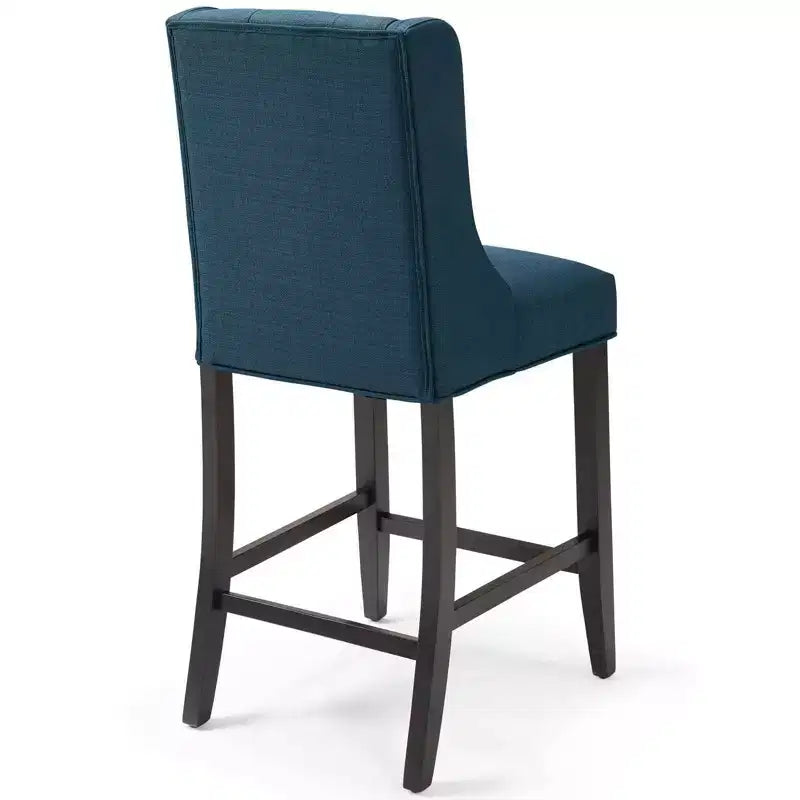 Tabouret de bar à hauteur de comptoir Baronet en tissu capitonné avec boutons