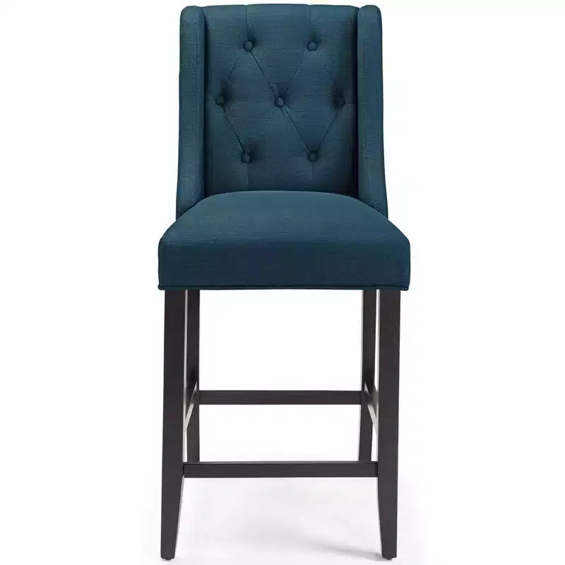 Tabouret de bar à hauteur de comptoir Baronet en tissu capitonné avec boutons