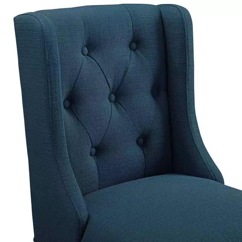 Tabouret de bar à hauteur de comptoir Baronet en tissu capitonné avec boutons