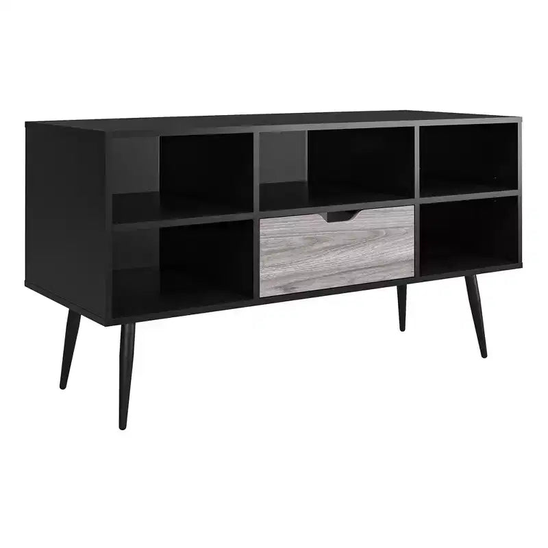 RealRooms Grafton TV Stand for TVs up to 55, Black Oak