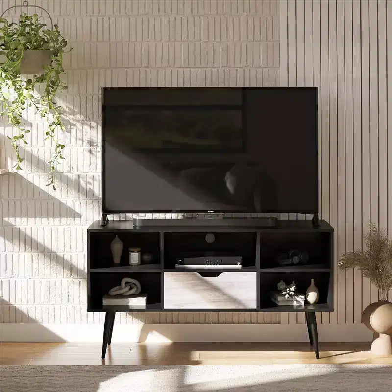 Meuble TV pour téléviseurs jusqu'à 55 po, Chêne Noir